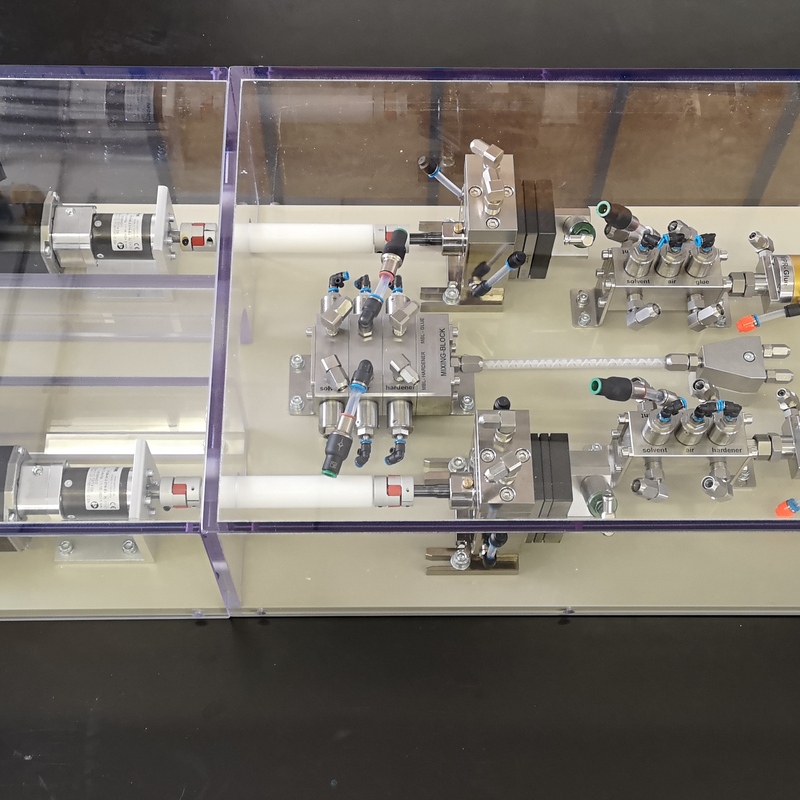 Voraufbau für 2K Klebstoff Misch- und Dosiereinheit